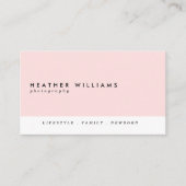 Blush Pink Minimalist Photography Visitekaartjes (Voorkant)