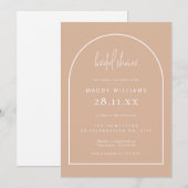 Blush Pink Minimalist Script Arch Vrijgezellenfees Kaart (Voorkant / Achterkant)