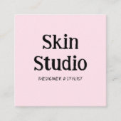 Blush Pink Minimalist Skin Studio Qr Code Vierkante Visitekaartje (Voorkant)
