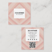 Blush Pink Minimalist Stripes QR Social Media Vierkante Visitekaartje (Voorkant / Achterkant)