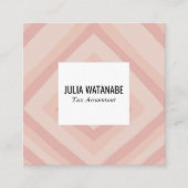 Blush Pink Minimalist Stripes QR Social Media Vierkante Visitekaartje (Voorkant)