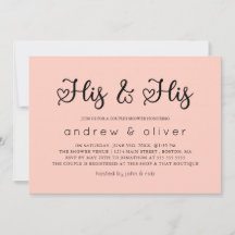 Blush Pink Minimalist Zijne & Zijne Couple's Showe