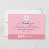 Blush Pink Minimalistisch Bedrijf Bedankkaart (Voorkant)