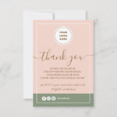 Blush Pink Minimalistisch Bedrijf Bedankkaart (Voorkant)