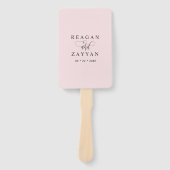 Blush Pink Minimalistisch trouwprogramma Handwaaier (Voorkant)