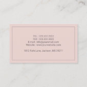 Blush Pink-minimalistische geregistreerde psycholo Visitekaartje (Achterkant)