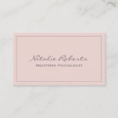 Blush Pink-minimalistische geregistreerde psycholo Visitekaartje (Voorkant)
