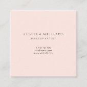 Blush Pink minimalistische moderne professional Vierkante Visitekaartje (Achterkant)