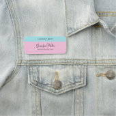 Blush Pink Mint Blue Sjabloon Hand Script naam Naamplaatje (In situ)