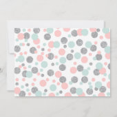 Blush Pink Mint en Silver 1e verjaardag Uitnodigin Kaart (Achterkant)