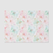 Blush Pink Mint Flowers Birthday Tissuepapier (Voorkant)
