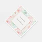 Blush Pink Mint Flowers Bridal Shower Servet (Hoek)