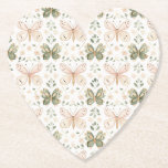 Blush Pink Mint Green Butterflies Wedding Kartonnen Onderzetters<br><div class="desc">Blush Pink Mint Green Butterflies Wedding Bridal Shower</div>