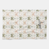 Blush Pink Mint Green Butterfly Theedoek (Horizontaal)