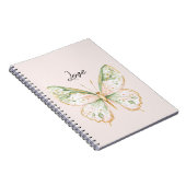 Blush Pink Mint Green Gold Butterfly Love Notitieboek (Rechterzijde)
