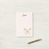 Blush Pink Mint Green Gold Butterfly Love Post-it® Notes (Op bureau)