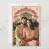 Blush Pink Mint Green Lotus Garden Indian Wedding Save The Date (Achterkant)