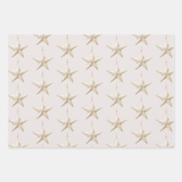 Blush Pink Mint Star Ornaments Christmas Inpakpapier Vel