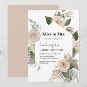 Blush Pink Miss tegen Mrs. Roos Floral Vrijgezelle Kaart (Voorkant / Achterkant)