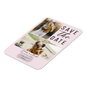 Blush Pink Modern 2 foto's Save the Date Wedding Magneet (Linkerzijde)