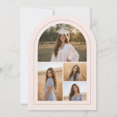 Blush Pink Modern 5 Photo Graduation Announcement Kaart (Achterkant)
