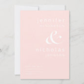 Blush Pink Modern Ampersand Typography Wedding Save The Date (Voorkant)