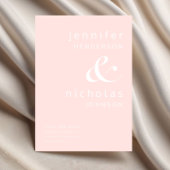 Blush Pink Modern Ampersand Typography Wedding Save The Date