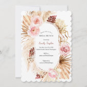 Blush Pink Modern Boho Arch Pampas Grass Floral  Kaart (Voorkant)