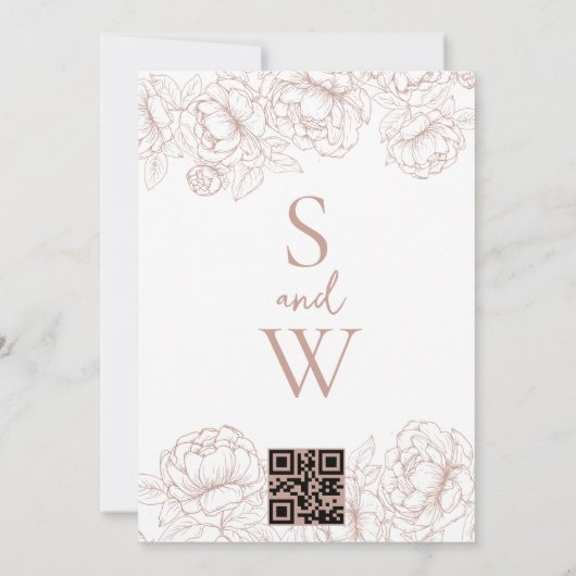 Blush Pink Modern Boho Classic Minimalistische bru Kaart (Achterkant)