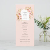 Blush Pink Modern Boho Pampas Grass Floral-program (Staand voorkant)