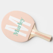 Blush Pink Modern Bold Monogram Naam Tafeltennisbatje (Zijkant)