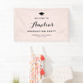 Blush Pink Modern Calligrafie Afstuderen Spandoek (Insitu)