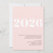 Blush Pink Modern Class of 2024 Foto Afstuderen Kaart (Achterkant)
