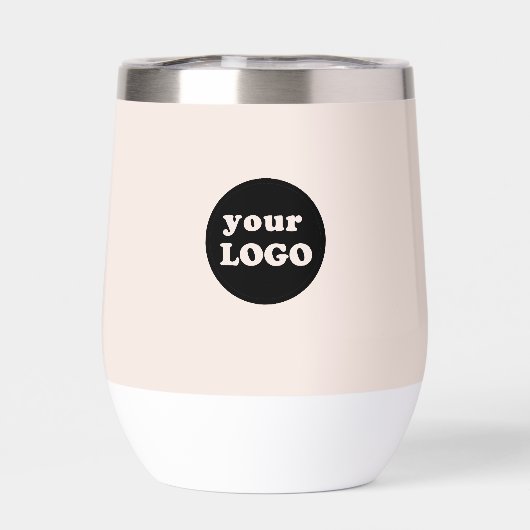 Blush Pink Modern Custom Company Logo Slogan (Achterkant)