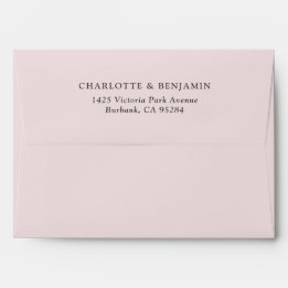 Blush Pink Modern Custom Wedding 5.25x7.25 Envelop