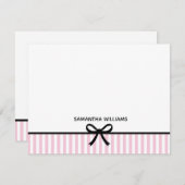 Blush Pink Modern Elegant Girly Monogram Naam Notitiekaartje (Voorkant / Achterkant)