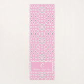 Blush Pink Modern Floral Monogram Yogamat (Achterkant)