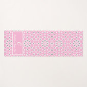 Blush Pink Modern Floral Monogram Yogamat (Voorkant (horizontaal))