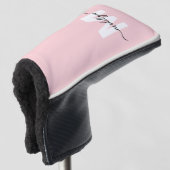 Blush Pink Modern Girly Name Monogram Golfheadcover (3/4 voorkant)