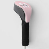 Blush Pink Modern Girly Script Naam Monogram Golfheadcover (Schuin)