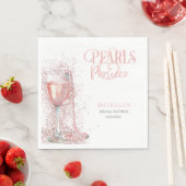Blush Pink Modern Glitter Parels en Prosecco Servet (Insitu)