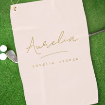 Blush Pink Modern Gold Script Monogram Handtekenin