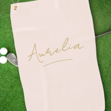 Blush Pink Modern Gold Script Monogram Naam