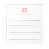 Blush Pink Modern Lined Chic Trendy Monogram  Notitieblok (Voorkant)