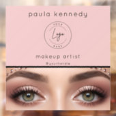Blush Pink Modern Logo Photo Makeup Business Raamsticker (Vel 2)