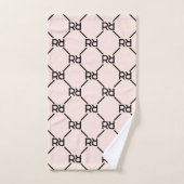 Blush Pink Modern Luxury Monogram Initiaal Pattern Bad Handdoek (Handdoek)