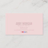 Blush Pink Modern Makeup Visitekaartje (Achterkant)