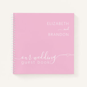 Blush Pink Modern Minimal Wedding Guest Book Notitieboek