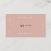 Blush Pink Modern Minimale Feminine Girly Monogram Visitekaartje (Achterkant)