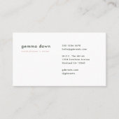 Blush Pink Modern Minimale Feminine Girly Monogram Visitekaartje (Voorkant)